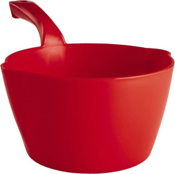 Remco - 64 oz Red Polypropylene Round Bottom Scoop - 8.3" Wide x 4-1/2" Deep Bowl, 5-1/2" Handle Length, 13" OAL - Industrial Tool & Supply