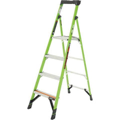 Little Giant Ladder - 4 Steps, 6' High, Type IAA Rating, Fiberglass Step Ladder - 375 Lb Capacity, 22" Base Width - Industrial Tool & Supply