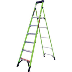 Little Giant Ladder - 6 Steps, 8' High, Type IAA Rating, Fiberglass Step Ladder - 375 Lb Capacity, 24" Base Width - Industrial Tool & Supply
