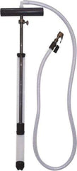 LiquiTube - 12.8 Strokes per Gal, 1/8" Outlet, 0.46 GPM, Aluminum, Brass, PVC & Plastic Hand Operated Drum Pump - 10 oz per Stroke, 22-1/4" OAL, For 5 Gal Drums, For Tire Sealants - Industrial Tool & Supply