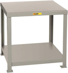 Little Giant - 48 Wide x 30" Deep x 36" High, 7 Gauge Steel Heavy-Duty Machine Table - Fixed Legs, Gray - Industrial Tool & Supply