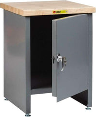 Little Giant - 24 Wide x 24" Deep x 34" High, Butcher Block Compact Work Center Cabinet - Fixed Legs With Adjustable Height Glides, Gray - Industrial Tool & Supply