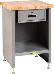 Little Giant - 24 Wide x 24" Deep x 34" High, Butcher Block Compact Work Center Cabinet - Fixed Legs With Adjustable Height Glides, Gray - Industrial Tool & Supply