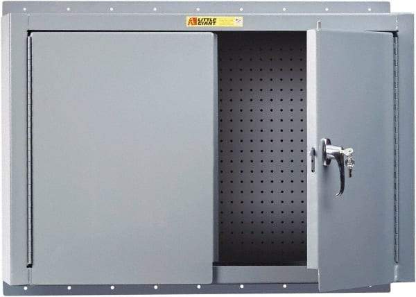 Little Giant - Wall Storage Cabinet - Steel, 36" Wide x 10" Deep x 24" High, Gray - Industrial Tool & Supply