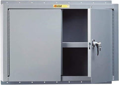 Little Giant - 2 Shelf Wall Storage Cabinet - Steel, 48" Wide x 10" Deep x 24" High, Gray - Industrial Tool & Supply
