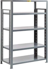 Little Giant - 5 Shelf Starter Open Steel Shelving - 7,500 Lb Capacity, 60" Wide x 72" High x 24" Deep, Gray - Industrial Tool & Supply