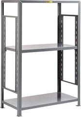 Little Giant - 3 Shelf Starter Open Steel Shelving - 4,500 Lb Capacity, 32" Wide x 72" High x 18" Deep, Gray - Industrial Tool & Supply
