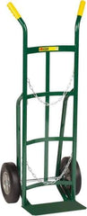 Little Giant - 800 Lb Capacity 47" OAH Cylinder Hand Truck - 8 x 14" Base Plate, Dual Handle, Steel, Pneumatic Wheels - Industrial Tool & Supply