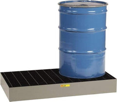 Little Giant - 33 Gal Sump Capacity, Steel Platform - Low Profile - 51" Long x 26" Wide x 6-1/2" High, 3,000 Lb Capacity - Industrial Tool & Supply
