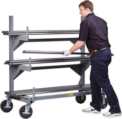 Little Giant - 5.09' High Single Sided Cantilever Rack - With Lip, 4,000 Lb Capacity, 60" Base Length, 19" Arm Length - Industrial Tool & Supply