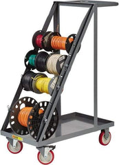 Little Giant - 600 Lb Capacity, 18" Wide x 32" Long x 46-1/4" High Wire Spool Cart - 1 Shelf, Steel, Polyurethane Casters - Industrial Tool & Supply