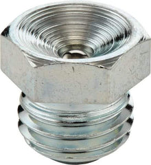 Umeta - Straight Head Angle, 3/4-14 NPTF Steel Flush-Style Grease Fitting - Zinc Plated Finish - Industrial Tool & Supply