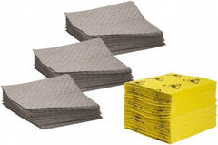 Brady SPC Sorbents - 26 Gal Capacity per Package, Universal Pad - 19" Long x 15" Wide, Gray, Polypropylene - Industrial Tool & Supply