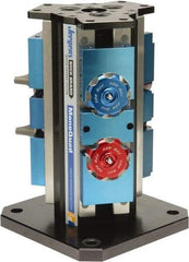 Jergens - 4" Jaw Width, 7" Max Jaw Opening, Manual Self Centering Vise - 7,200 Max Operating psi, 2.2" Stroke Length, 7" OAL x 6" OAW x 17.56" OAH - Industrial Tool & Supply