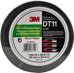 3M - 2" x 54.8m Silver Duct Tape - 11 mil, Rubber Adhesive, Polyethylene Film Backing, Series DT11 - Industrial Tool & Supply