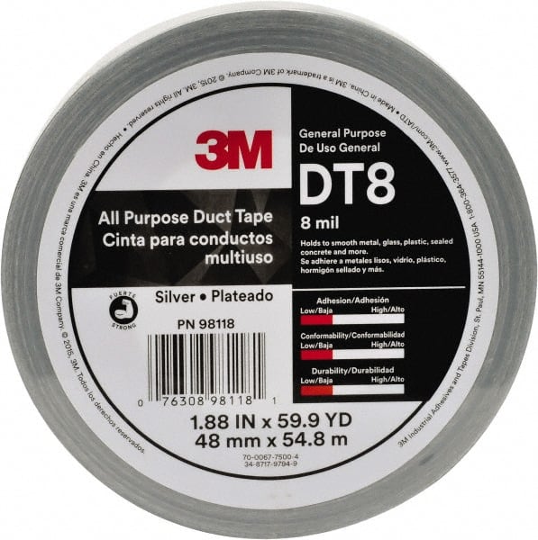 3M - 54.8m x 2" x 11 mil Black Polyethylene Film Duct Tape - Industrial Tool & Supply