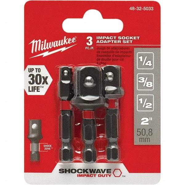 Milwaukee Tool - Power & Impact Screwdriver Bit Sets Point Type: Square Bit Type: Impact Socket Adapter - Industrial Tool & Supply