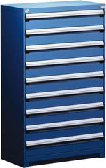 Rousseau Metal - 9 Drawer, Modular Storage Cabinet - Steel, 48" Wide x 24" Deep x 60" High, Avalanche Blue - Industrial Tool & Supply