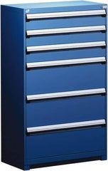 Rousseau Metal - 6 Drawer, Modular Storage Cabinet - Steel, 48" Wide x 27" Deep x 60" High, Avalanche Blue - Industrial Tool & Supply