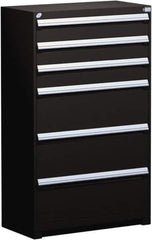 Rousseau Metal - 6 Drawer, Modular Storage Cabinet - Steel, 48" Wide x 24" Deep x 60" High, Black - Industrial Tool & Supply