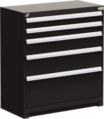 Rousseau Metal - 5 Drawer, Modular Storage Cabinet - Steel, 48" Wide x 24" Deep x 40" High, Black - Industrial Tool & Supply