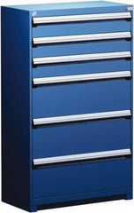 Rousseau Metal - 6 Drawer, Modular Storage Cabinet - Steel, 48" Wide x 24" Deep x 60" High, Avalanche Blue - Industrial Tool & Supply