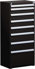 Rousseau Metal - 8 Drawer, Modular Storage Cabinet - Steel, 36" Wide x 24" Deep x 60" High, Black - Industrial Tool & Supply
