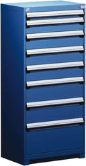 Rousseau Metal - 8 Drawer, Modular Storage Cabinet - Steel, 36" Wide x 24" Deep x 60" High, Avalanche Blue - Industrial Tool & Supply