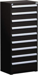 Rousseau Metal - 9 Drawer, Modular Storage Cabinet - Steel, 36" Wide x 24" Deep x 60" High, Black - Industrial Tool & Supply