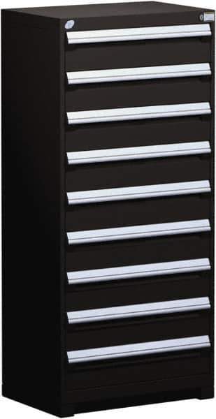 Rousseau Metal - 9 Drawer, Modular Storage Cabinet - Steel, 36" Wide x 18" Deep x 60" High, Black - Industrial Tool & Supply