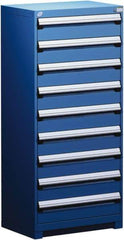 Rousseau Metal - 9 Drawer, Modular Storage Cabinet - Steel, 36" Wide x 18" Deep x 60" High, Avalanche Blue - Industrial Tool & Supply