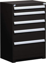 Rousseau Metal - 5 Drawer, Modular Storage Cabinet - Steel, 36" Wide x 24" Deep x 40" High, Black - Industrial Tool & Supply