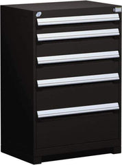 Rousseau Metal - 5 Drawer, Modular Storage Cabinet - Steel, 36" Wide x 18" Deep x 40" High, Black - Industrial Tool & Supply