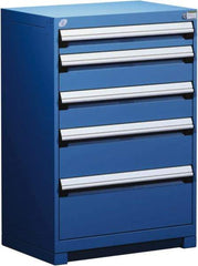Rousseau Metal - 5 Drawer, Modular Storage Cabinet - Steel, 36" Wide x 18" Deep x 40" High, Avalanche Blue - Industrial Tool & Supply