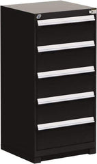 Rousseau Metal - 5 Drawer, Modular Storage Cabinet - Steel, 30" Wide x 27" Deep x 46" High, Black - Industrial Tool & Supply