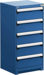 Rousseau Metal - 5 Drawer, Modular Storage Cabinet - Steel, 30" Wide x 27" Deep x 46" High, Avalanche Blue - Industrial Tool & Supply