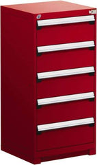 Rousseau Metal - 5 Drawer, Modular Storage Cabinet - Steel, 30" Wide x 27" Deep x 46" High, Flame Red - Industrial Tool & Supply