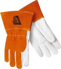 Steiner - Size XL Cotton Lined Goatskin Welding Glove - Gauntlet Cuff, Straight Thumb, Thumb Strap, For MIG - Industrial Tool & Supply