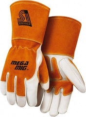 Steiner - Size L Cotton Lined Cowhide Welding Glove - Gauntlet Cuff, Wing Thumb, For MIG - Industrial Tool & Supply