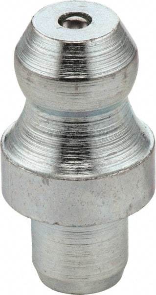 Umeta - Straight Head Angle, M8 Drive-In Stainless Steel Drive-In Grease Fitting - 10mm Hex, 15mm Overall Height, 5.5mm Shank Length - Industrial Tool & Supply