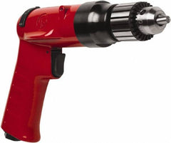 Chicago Pneumatic - 3/8" Reversible Keyed Chuck - Pistol Grip Handle, 4,000 RPM, 32 LPS, 0.5 hp - Industrial Tool & Supply