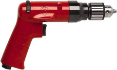 Chicago Pneumatic - 3/8" Reversible Keyed Chuck - Pistol Grip Handle, 2,600 RPM, 32 LPS, 0.5 hp - Industrial Tool & Supply