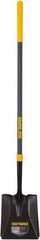 True Temper - 10-3/8" High x 9-3/4" Wide Square Steel Shovel - 47" Long Fiberglass Straight Handle, Turned - Industrial Tool & Supply