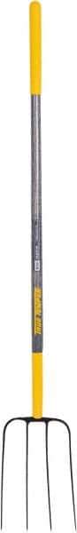 True Temper - Fork with 48" Handle with Grips - 8-1/4" Blade Width, 4 Tines, 12-1/2" Tine Length - Industrial Tool & Supply