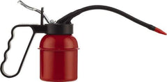Umeta - 200 mL Capcity, Flexible Spout Spout, Lever Type Oiler - Brass Pump, Steel Body, Enamel - Industrial Tool & Supply