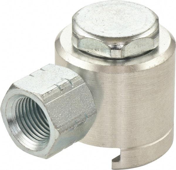 Umeta - 1" Long, 1/8 Thread, Aluminum Grease Gun Button-Head Coupler - NPT (F) Thread - Industrial Tool & Supply