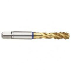 12-24 3B 3-Flute Cobalt Blue Ring Semi-Bottoming 40 degree Spiral Flute Tap-TiN - Industrial Tool & Supply