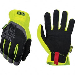 Mechanix Wear - Size L, ANSI Cut Lvl A5, Synthetic Leather Cut & Puncture Resistant Gloves - Elastic Cuff, Hi-Vis Yellow, Paired - Industrial Tool & Supply