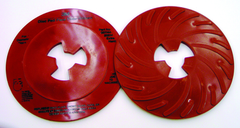 7" - Extra Hard Red - Disc Pad Face Plate Ribbed - Industrial Tool & Supply