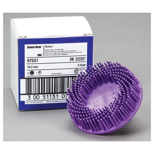 Scotch-Brite Roloc Body Man's Bristle Disc 07537 RD-ZB 36 3″ - Industrial Tool & Supply